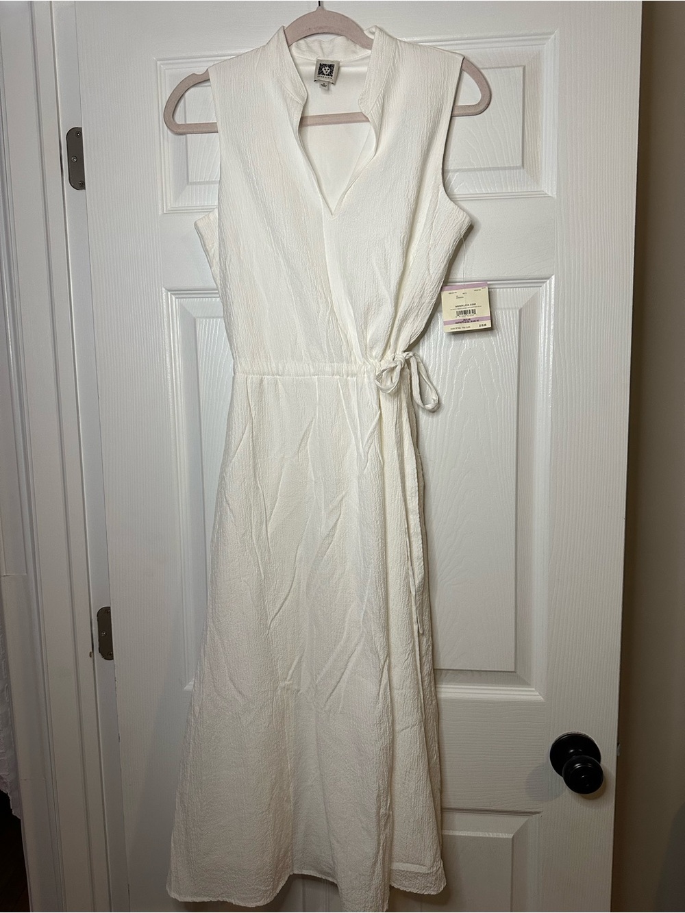 Anne Klein White Sleeveless A-Line Midi Dress NWT Size 6